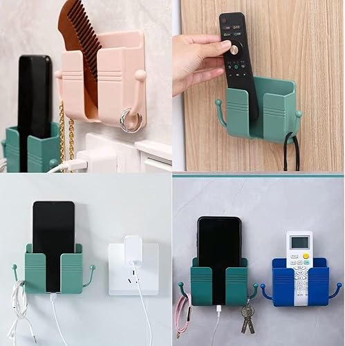 Support mural pour téléphone portable - boîte de rangement auto-adhésive pour télécommande -support de chargement pour téléphone portable pour chambre