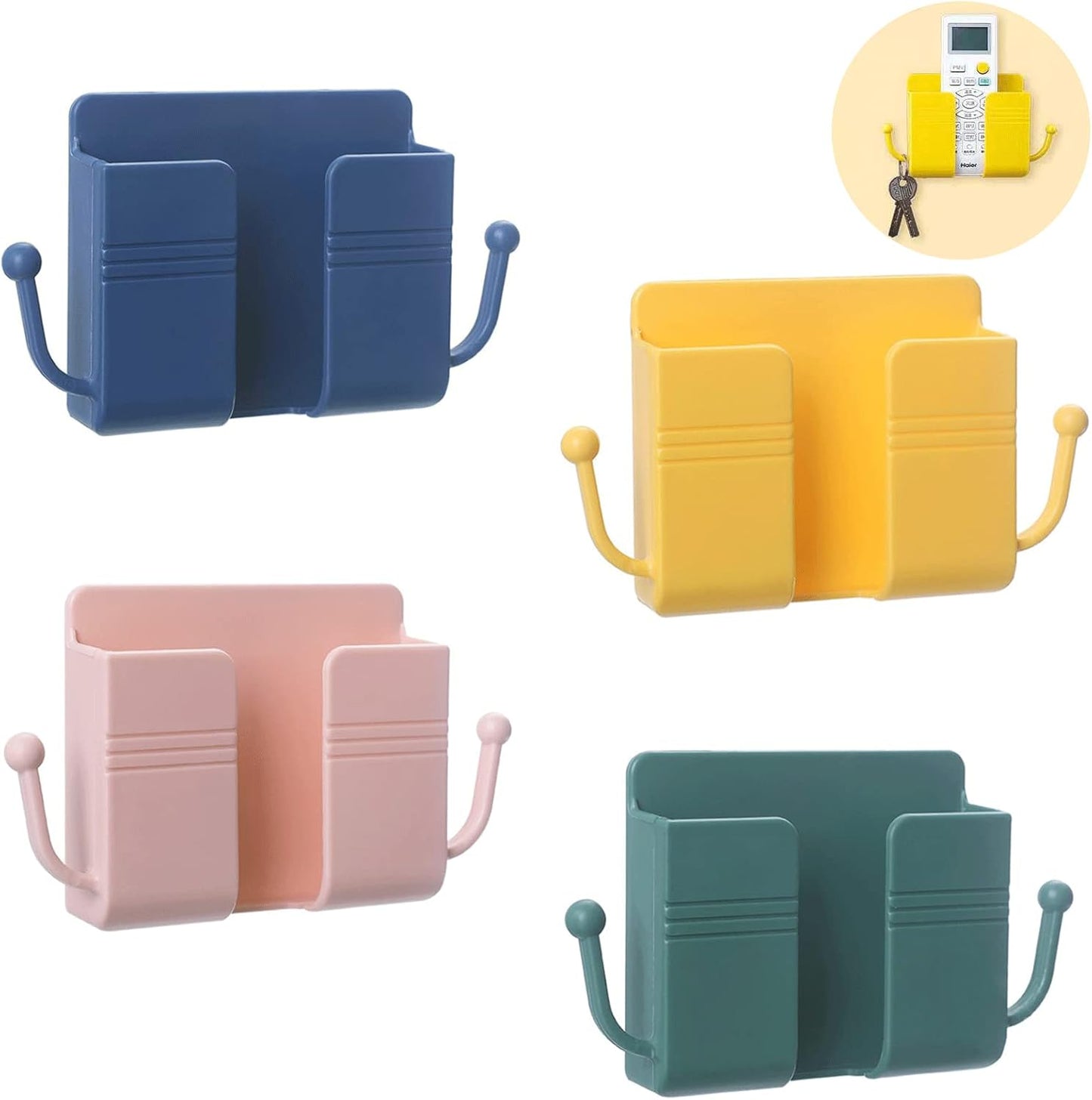 Support mural pour téléphone portable - boîte de rangement auto-adhésive pour télécommande -support de chargement pour téléphone portable pour chambre